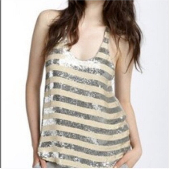 Haute Hippie sequin striped racerback tank Size S - Picture 1 of 5